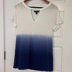Cutout Deep V-Neck Tee - Choker T-shirt, Loose Fit Tshirt, Keyhole Top